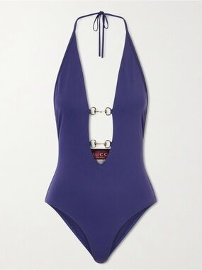 GUCCI Horsebit plunging haltered swimsuit
